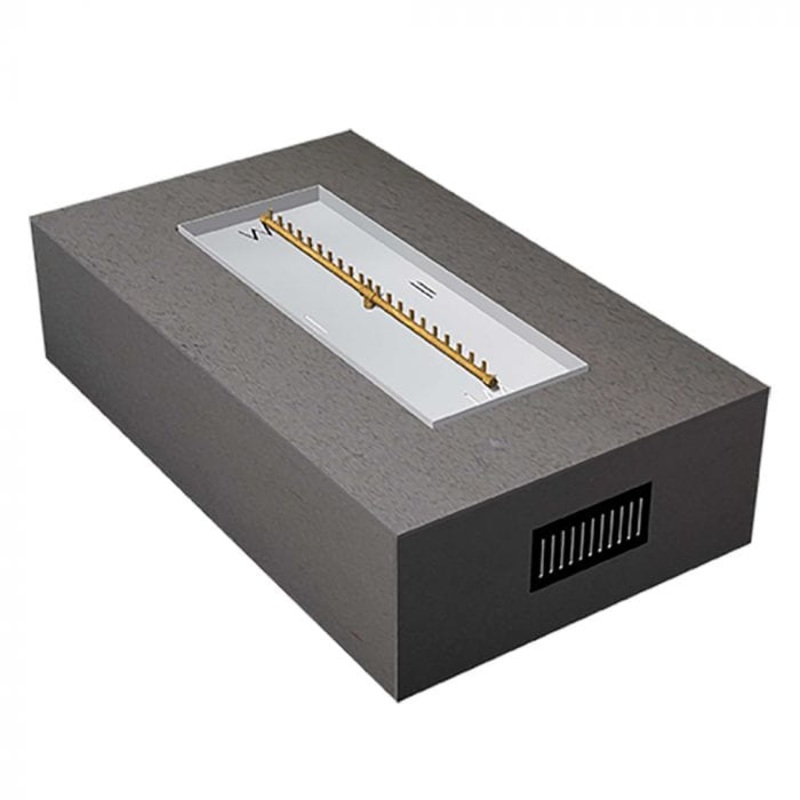 Warming Trends Crossfire FR Rectangular with Linear Ready To Finish Fire Pit Kit, 72x42x18-Inch Natural Gas