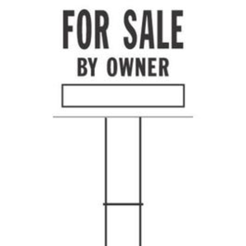 “For Sale By Owner” Sign, Black & White Plastic, 20 x 24-In.