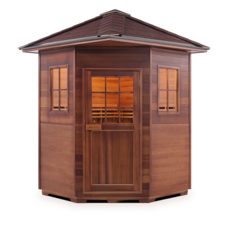 Enlighten MoonLight 4C Peak Electrical Heater 4500 W | Traditional Canadian Red Cedar 4-Person Outdoor Sauna
