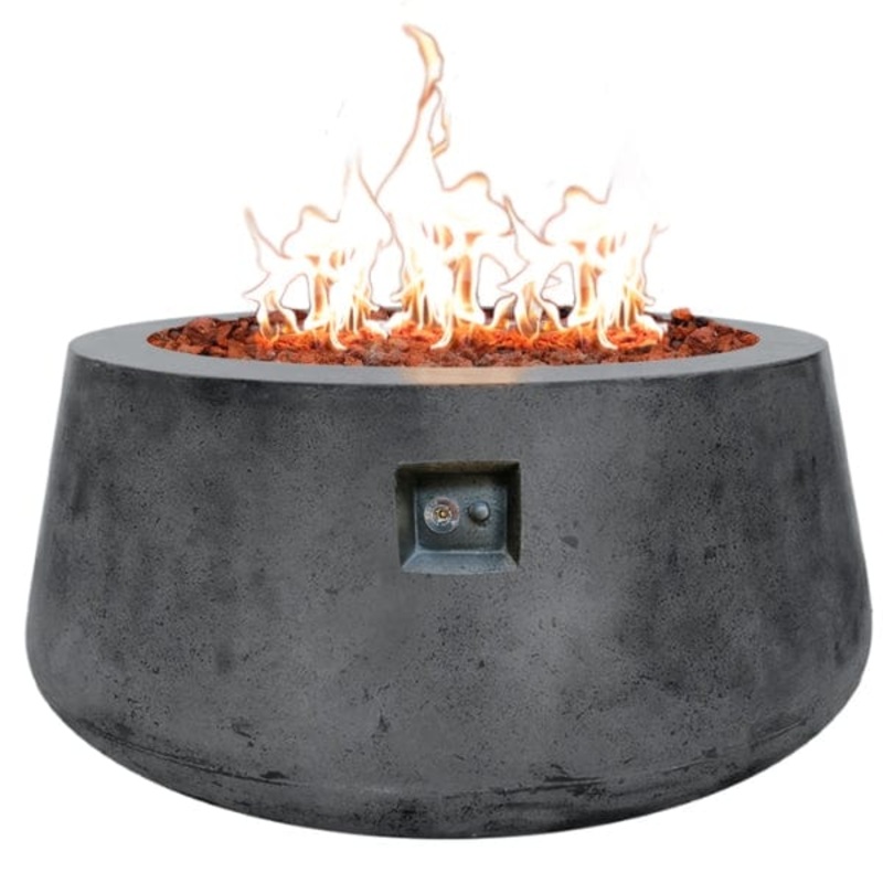Stonelum Indiana 02 Modern Fire Pit Noir Free Black Lava Rocks (Small) & Free Waterproof Cover Free Black Lava Rocks (Small) & Free Waterproof Cover