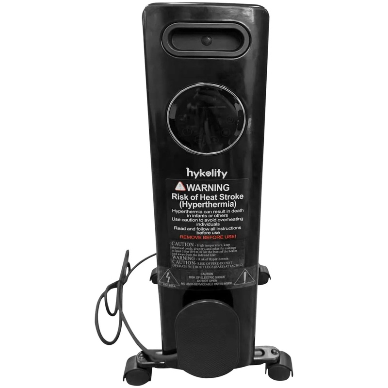 hykolity 1500W Oil Filled Radiator Heater with Remote and Thermostat, 4 Mode Electric Radiant Heater for indoor, Energy Efficient Electric Quiet Space heater with Overheat & Tip-Over Protection,Black