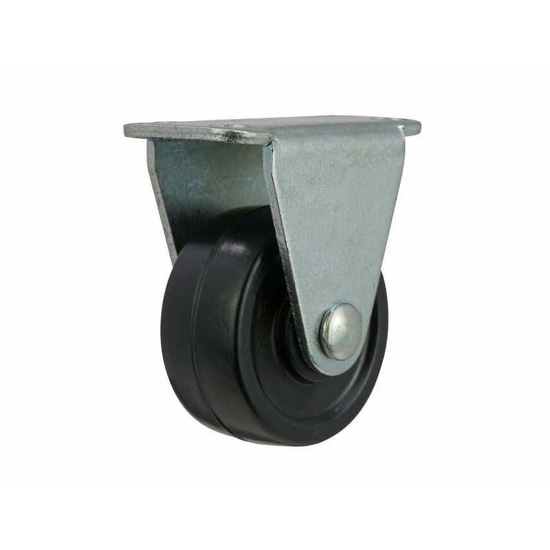 Shepherd Hardware 1-1/2-Inch Rubber Rigid Plate Caster, 40-lb Load Capacity 1-1/2″