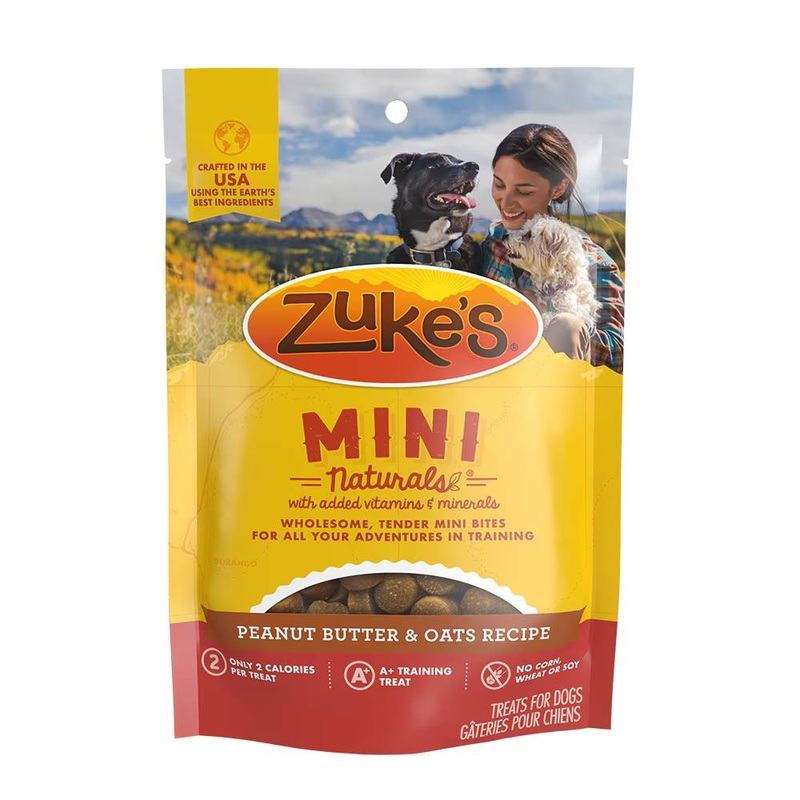 Zukes Mini Naturals Peanut Butter & Oats Recipe Dog Treats 6 oz