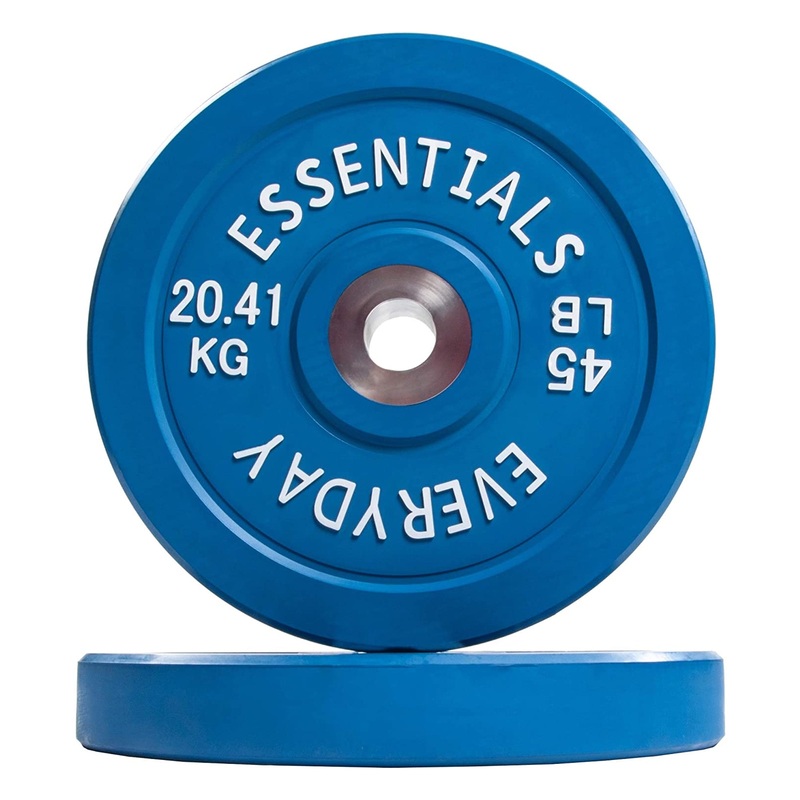 BalanceFrom Essentials 45 Pound Olympic Weight Plate, Set of 2, Blue (Used)