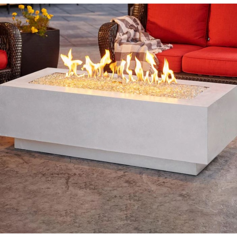 The Outdoor GreatRoom Cove 54-Inch Linear Natural Gas Fire Pit Table with 42-Inch Crystal Fire Burner – CV-54WT