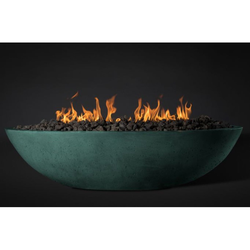 Slick Rock Concrete Oasis 60″ Seafoam Oval Propane Gas Fire Bowl With Match Lit Ignition Burner