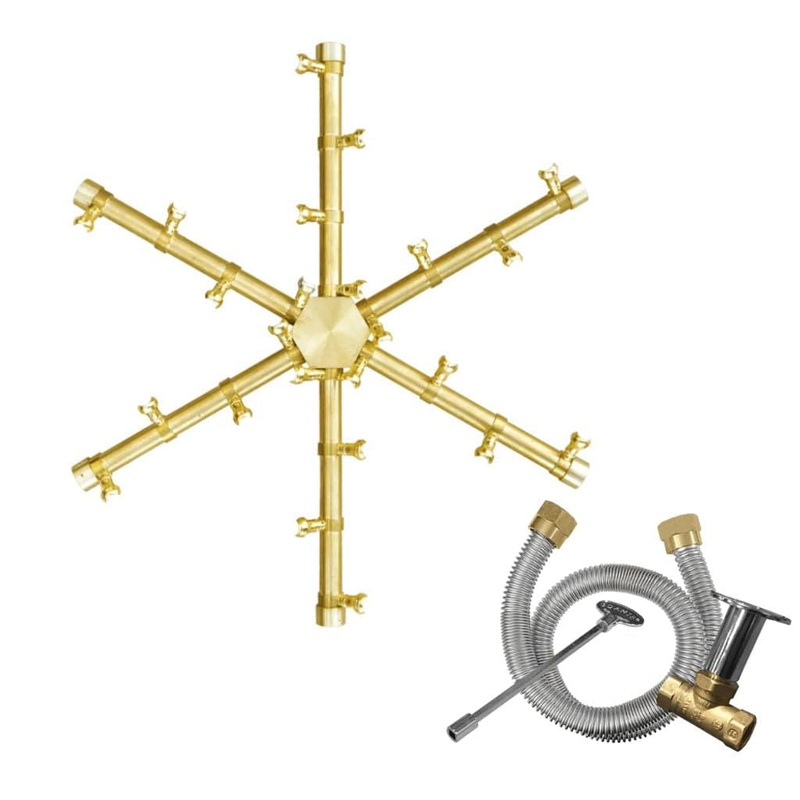 Firegear – Pro Series Brass Gas Fire Pit Burning Spur Kit – FG-PSBR-BS10-NGK