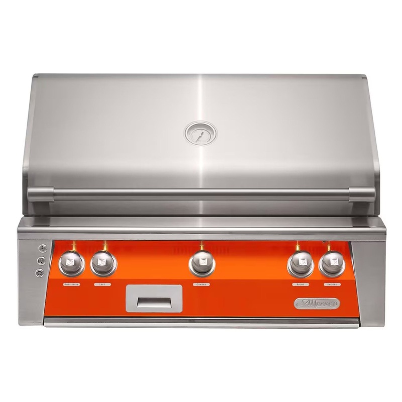 Alfresco 36″ Luminous Orange Built-In Gas Grill with Rotisserie & Smoker Drawer Propane