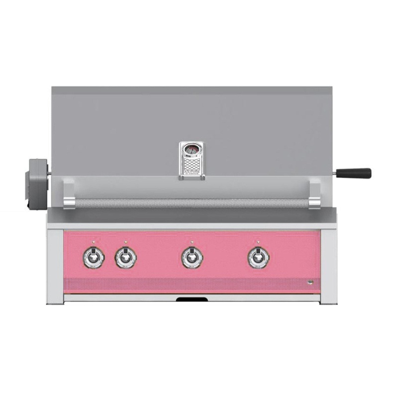 Aspire by Hestan 36-Inch Natural Gas Built-In Grill, 3 U-Burners w/ Rotisserie (Reef Pink) – EABR36-NG-PK aspire-36grills-master