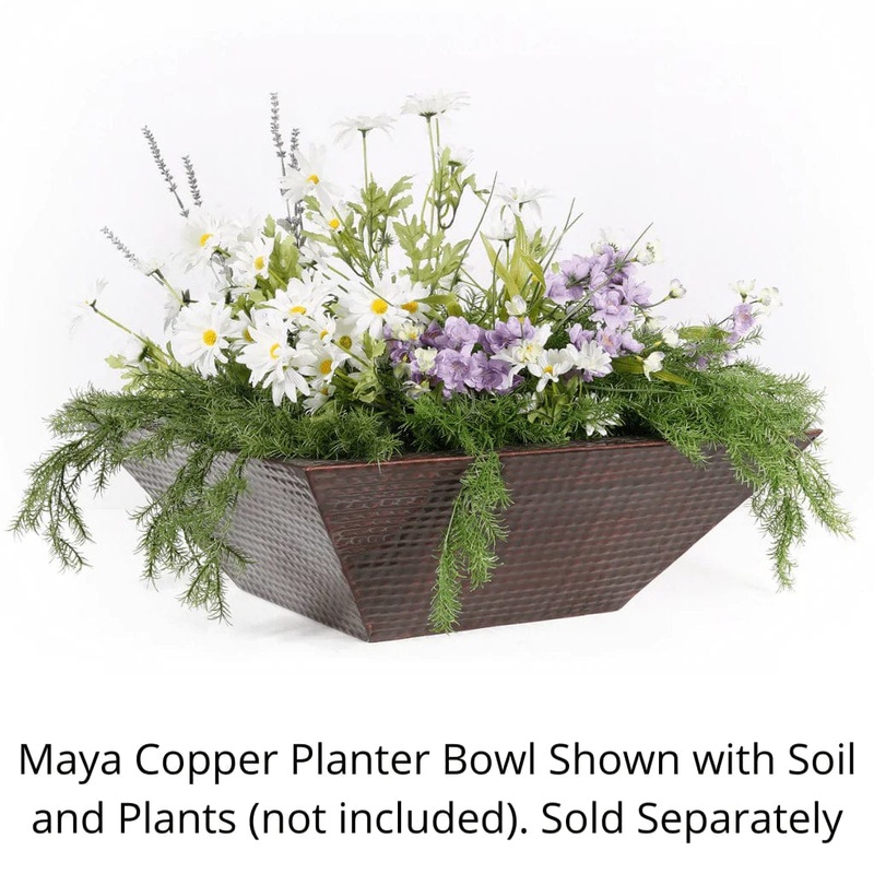 The Outdoor Plus Maya Hammered Copper Planter Bowl 24-Inch