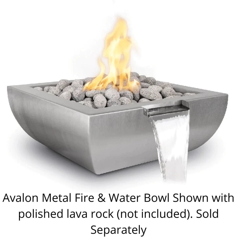 The Outdoor Plus Avalon Stainless Steel Fire and Water Bowl 24-Inch