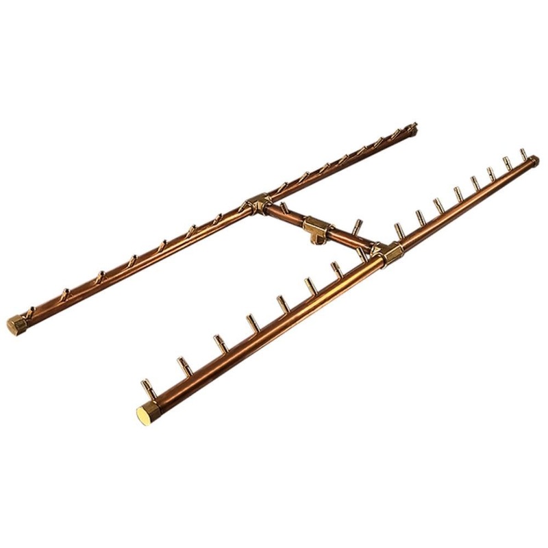 Warming Trends CFBH340 H-Style CROSSFIRE 48-Inch Brass Gas Burner Liquid Propane No Flex Line No Plate