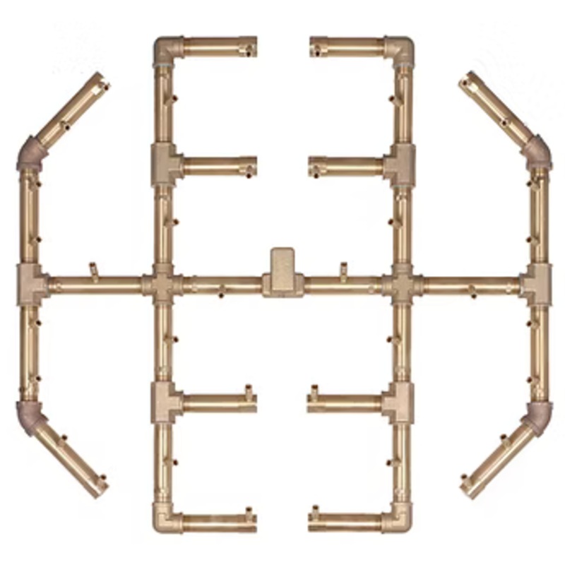 Warming Trends CFBO360 Octagon CROSSFIRE Brass Burner with Square Plate and Dual Flex Line Kit (FK2) Natural Gas