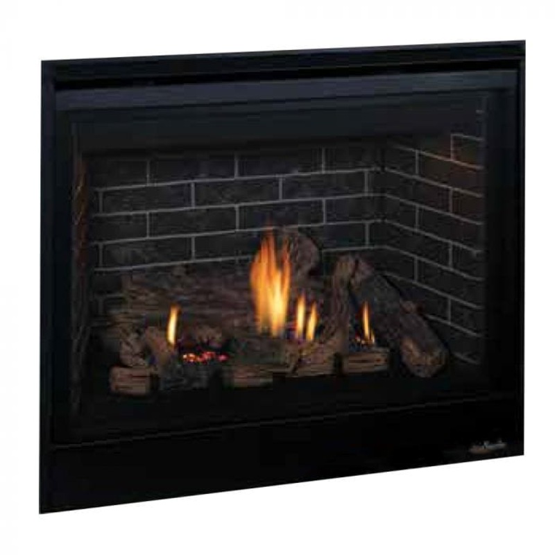 Superior 40-Inch DRT3540 Traditional Electronic Ignition Direct Vent Gas Fireplace with Remote and Charred Oak Log Set Natural Gas