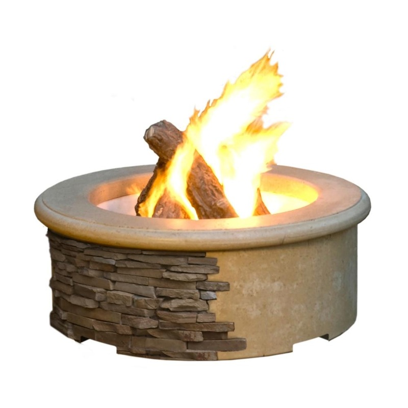 American Fyre Designs Contractor’s 39-Inch Round Gas Fire Pit White Aspen Propane Manual Ignition System