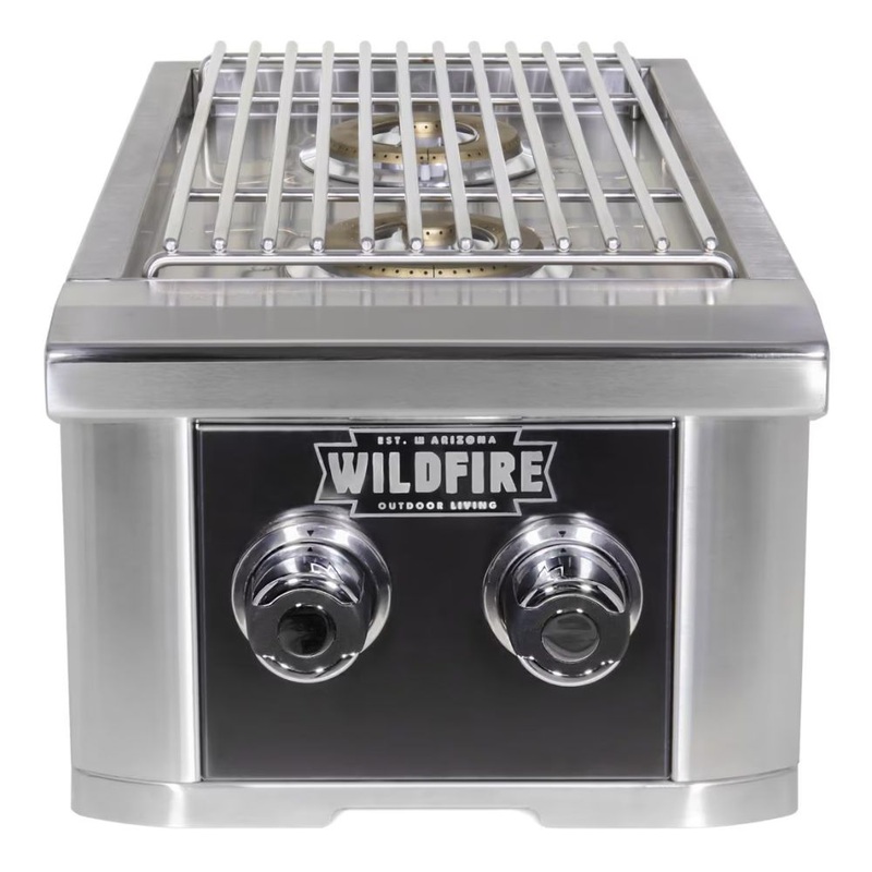 Wildfire Ranch Black Stainless Steel Gas Double Side Burner Liquid Propane