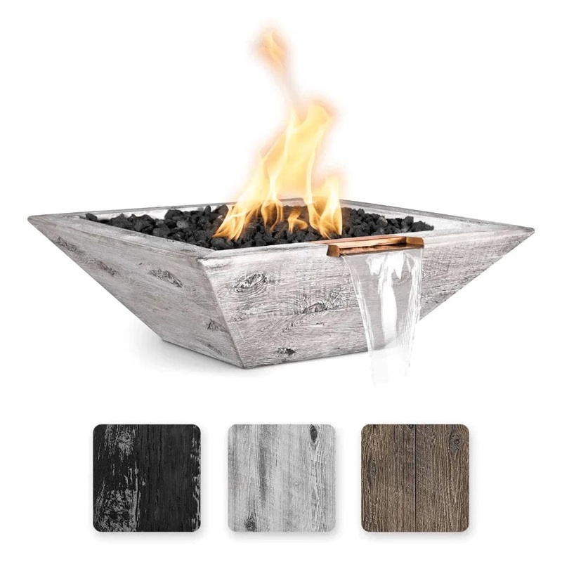 The Outdoor Plus Maya Wood Grain Fire and Water Bowl 24-Inch