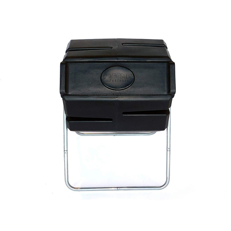 FCMP Outdoor 37 Gallon 1 Piece Tumbling Composter Bin for Soil (Open Box)