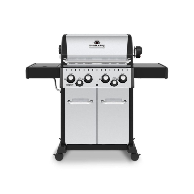 Broil King 57″ Crown S 490 4-Burner Gas Grill with Side Burner, Rotisserie Kit & Cast Iron Grids Liquid Propane