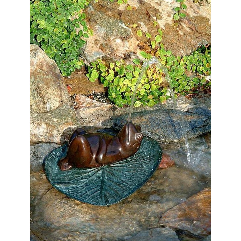 Brass Baron Darn Frog Garden Fountain Accent