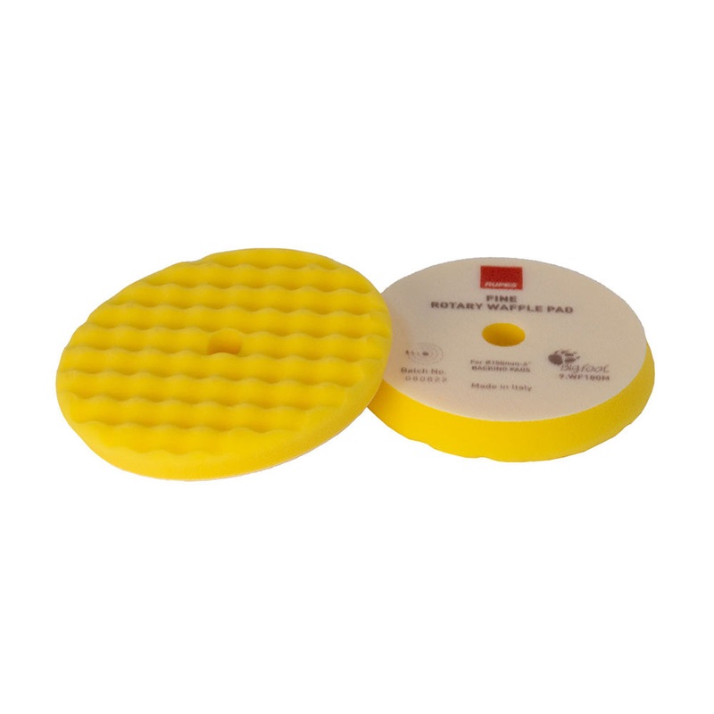 RUPES Velcro Waffle Fine Polishing Pad f/Rotary Polishers 90mm – Yellow [9.WF90M]