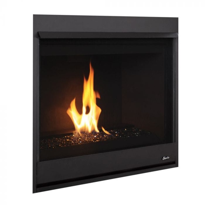 Superior 33-Inch DRC2033 Contemporary Electronic Ignition Direct Vent Gas Fireplace with Crushed Glass Media Top Vent