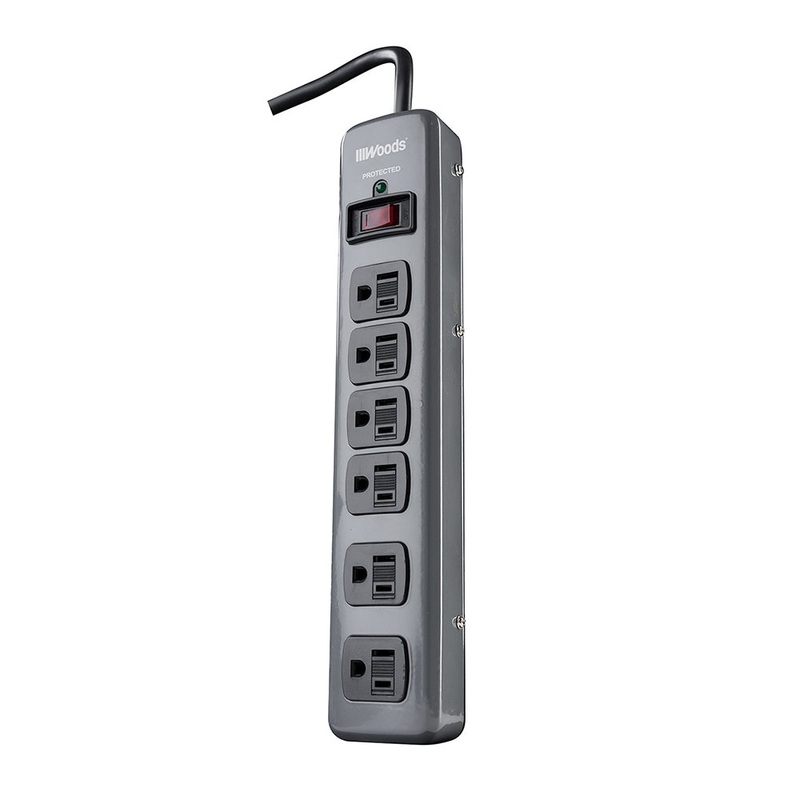 Woods 6-Outlet Metal Surge Strip