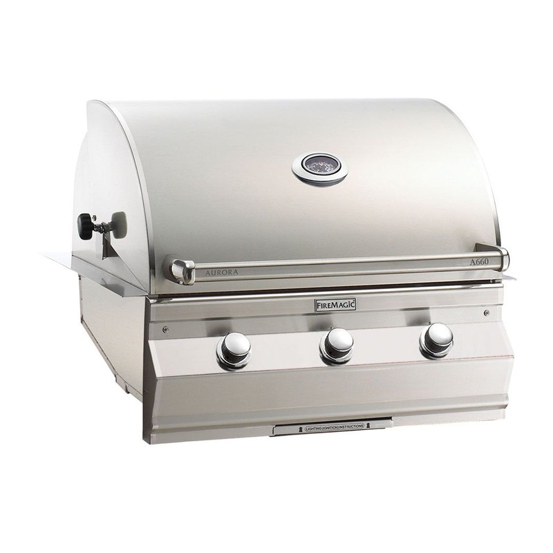 Fire Magic Aurora A660i 30-Inch Propane Gas Built-In Grill w/ 1 Sear Burner and Analog Thermometer – A660I-7LAP fm-aurora-builtin-master