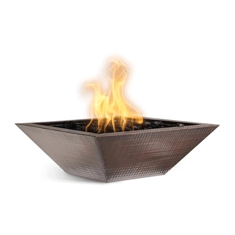 The Outdoor Plus Maya Hammered Copper Fire Bowl 24-Inch