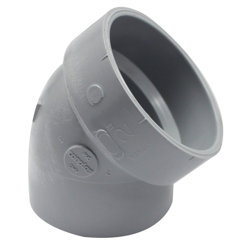 Canplas PVC DWV 45 Degree PVC Street Elbow Spigot x Hub