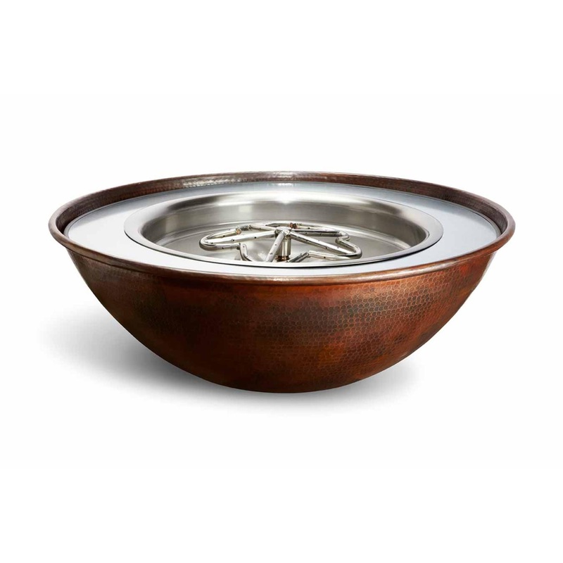 HPC Tempe Round 31″ Copper Fire Bowl Fire Natural Gas