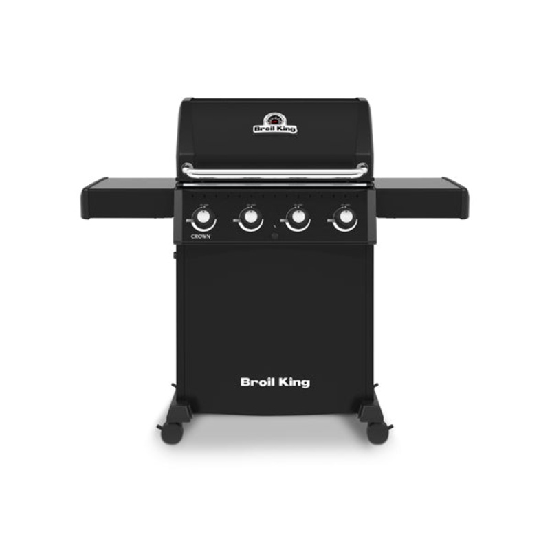Broil King Crown 410 46″ 4-Burner Black Gas Grill with Porcelain-Enameled Hood