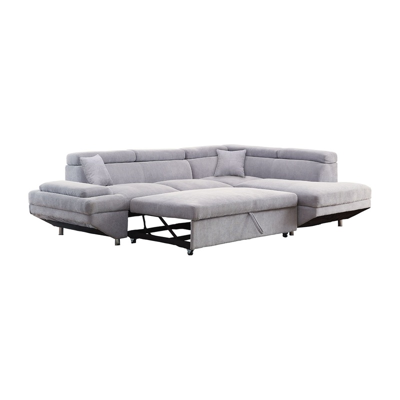 Ashely Contemporary L-Shape Sectional in Gray