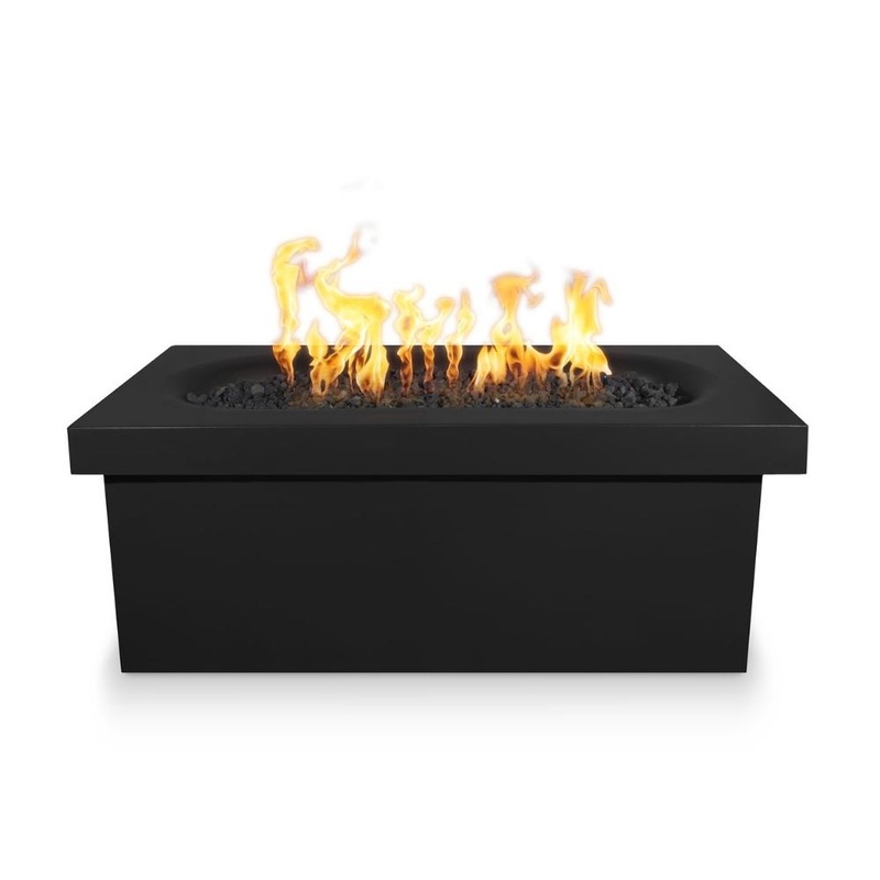 Top Fires Ramona 60-Inch Rectangular GFRC Gas Fire Pit Table – Electronic Liquid Propane Black