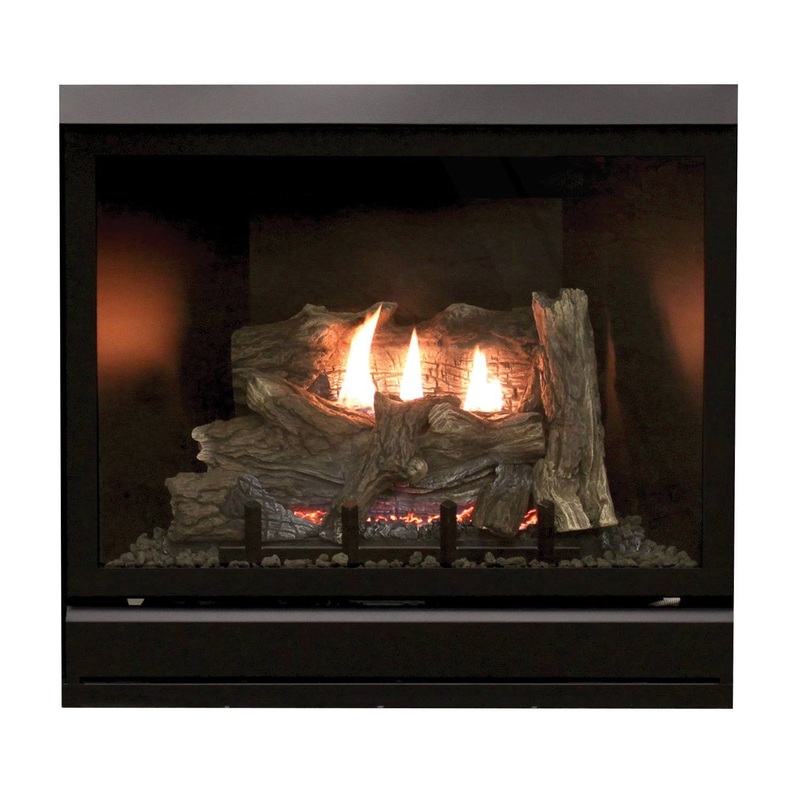 White Mountain Hearth 36″ Tahoe Clean-Face Deluxe Direct Vent Gas Fireplace with Log Set and Barrier Millivolt Propane
