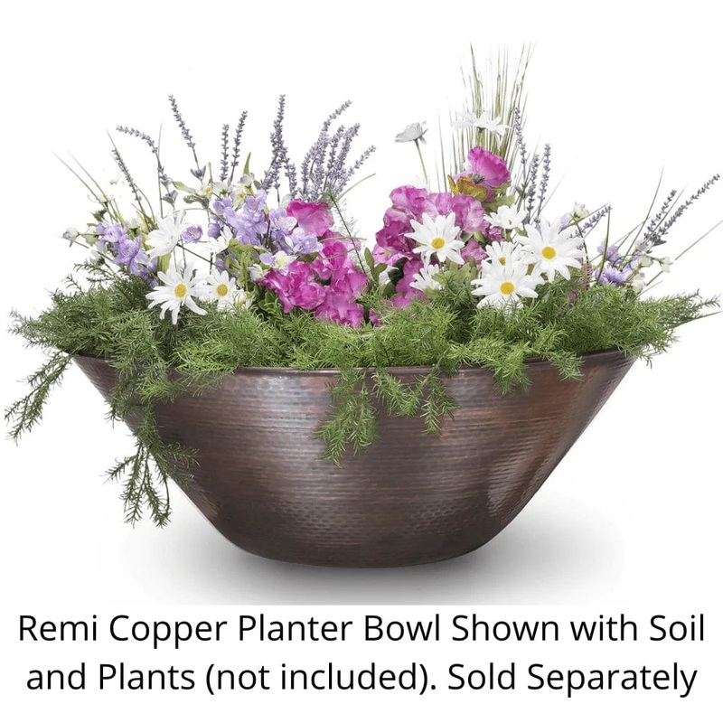 The Outdoor Plus 31″ Remi Hammered Copper Planter Bowl