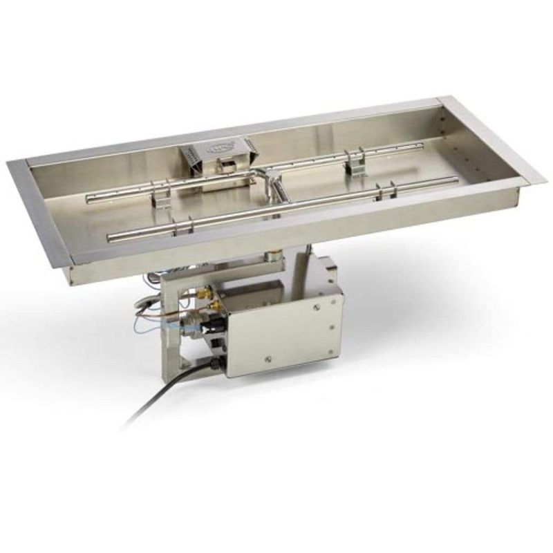 HPC | 66″x16″ Rectangle H-Burner Bowl Pan Electronic Ignition Fire Pit Insert Natural Gas Electronic Ignition On-Off / 120VAC Standard