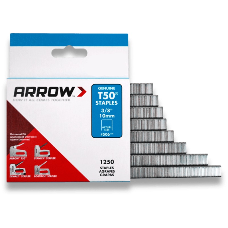 Arrow PT50 Staple Multipack 6mm10mm & 12mm Box 1875 (3 X 625)