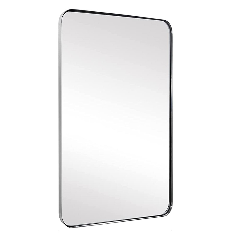 ANDY STAR Modern 20″x28″ Rectangular Hanging Vanity Mirror, Brushed Nickel(Used)