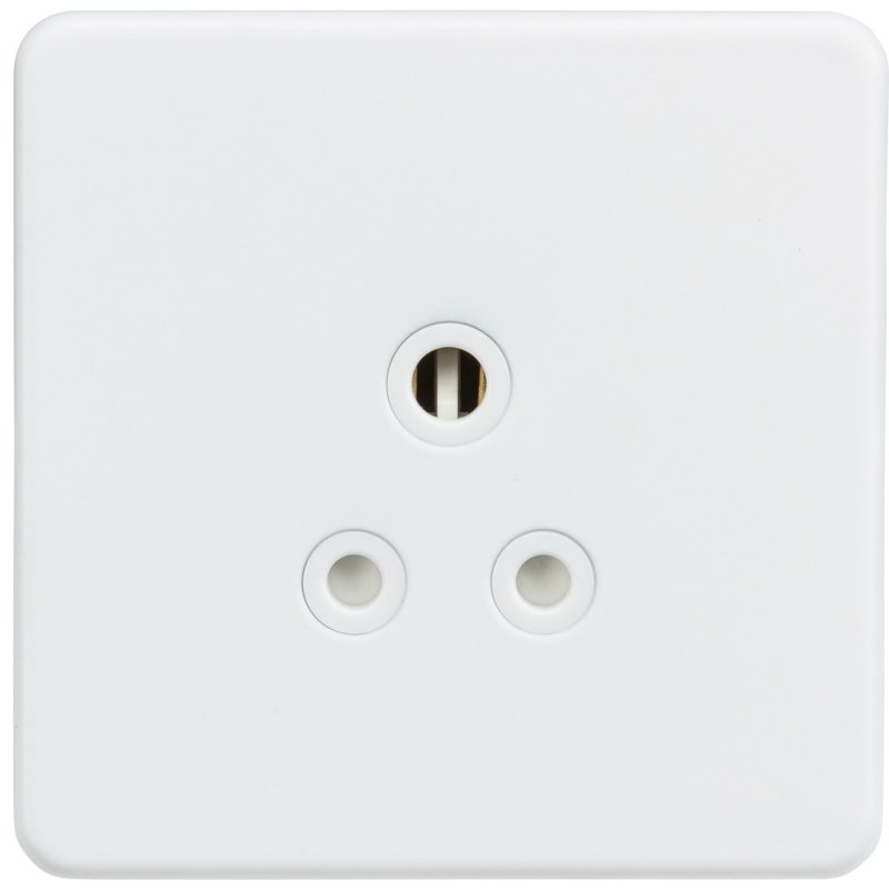 Screwless 5A Unswitched Round Socket – Matt White