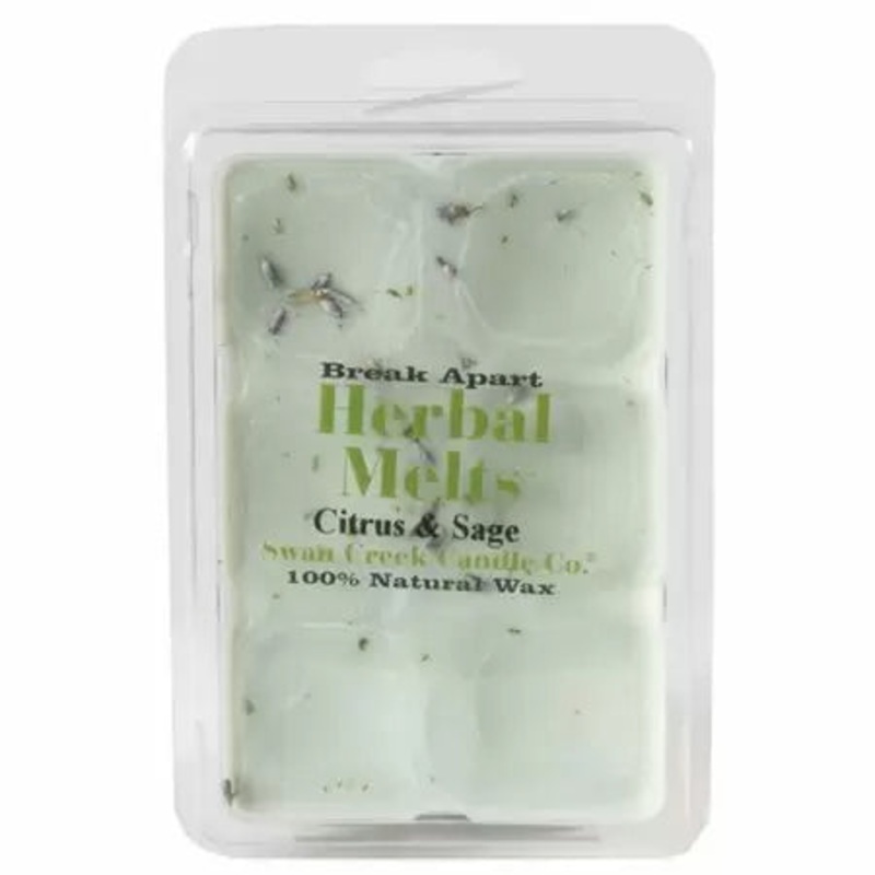 Swan Creek Candle Break-Apart Drizzle Melt Citrus And Sage Green