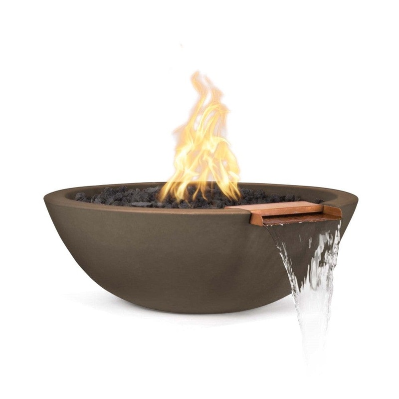 Top Fires Sedona 27-Inch Round Concrete Gas Fire and Water Bowl – Electronic (OPT-27RFWE12V) Liquid Propane Black