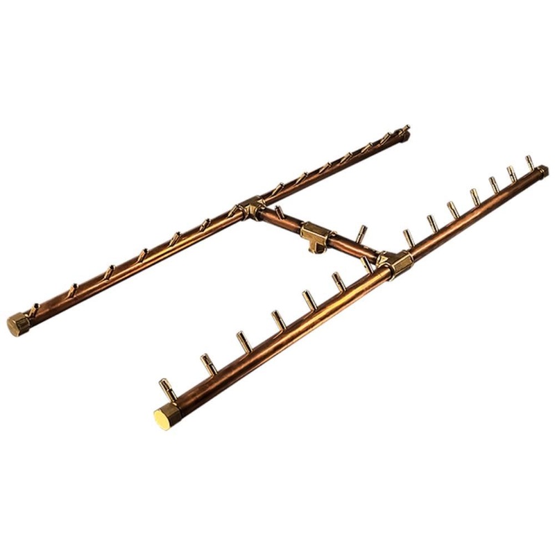 Warming Trends CFBH300 H-Style CROSSFIRE 42-Inch Brass Gas Burner Liquid Propane No Flex Line No Plate