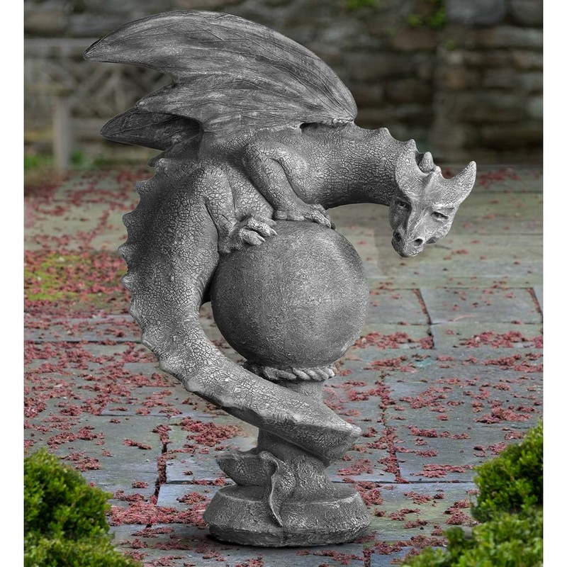 Sentry Dragon – Right Facing | Cast Stone Garden Sculpture