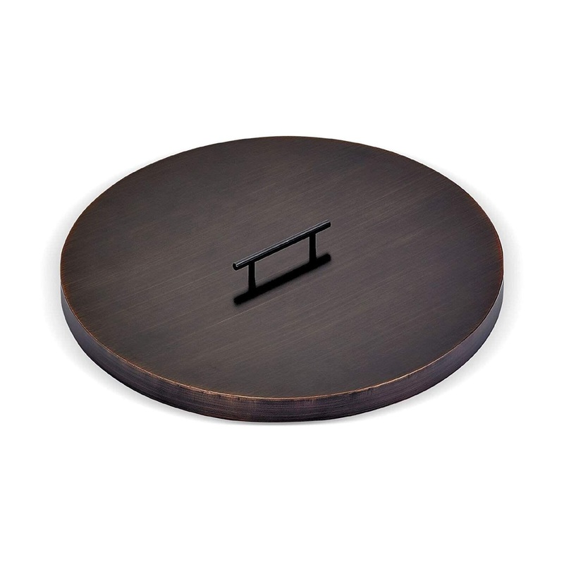 American Fire Glass OB-CV-RSP-19 Fire Pit Burner Cover Oil Rubbed Bronze, Round, 22-Inch