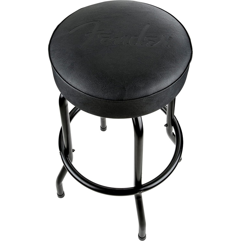 Embossed Black Logo Swivel Barstool, Great Gifts for Dad, Black/Black, 30″ Blackout Logo 30In Tall