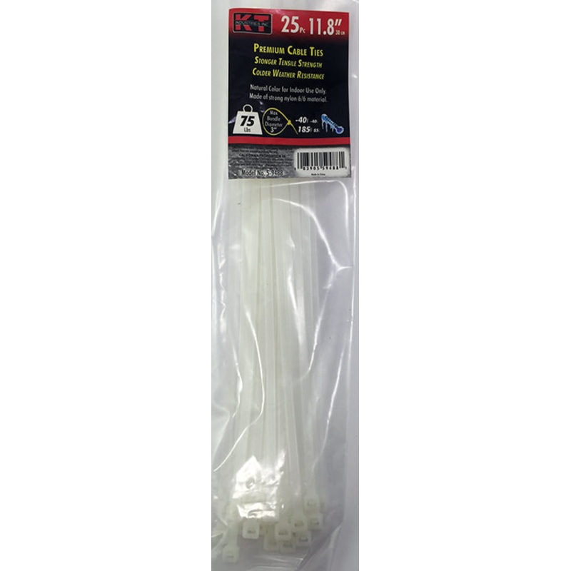 K-T Industries 11.8″ Standard Duty, Natural, 25/Pk 11.8″ White