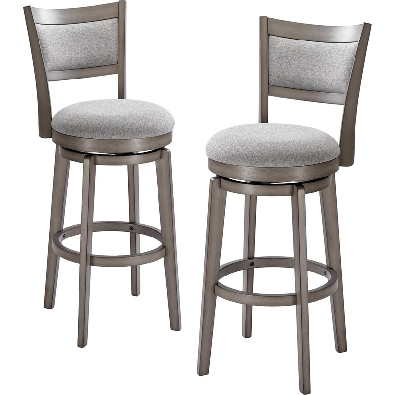 High Back Swivel Bar Stools Set of Two 2 30″ Bar Height