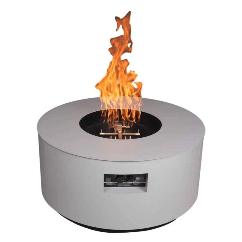 Warming Trends AON Powder-Coated Steel Circular Fire Table 36×18-inch Natural Gas Black