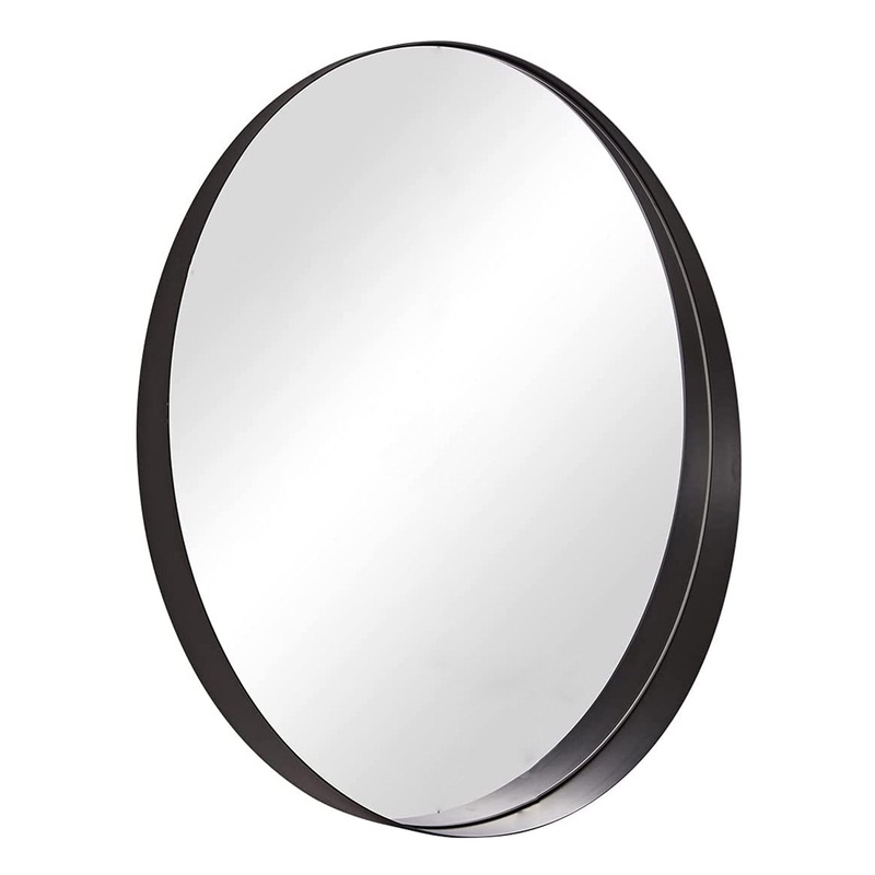 ANDY STAR 30″ Circle Mirror 3 In Deep w/ Stainless Steel Metal Frame,Black(Used)
